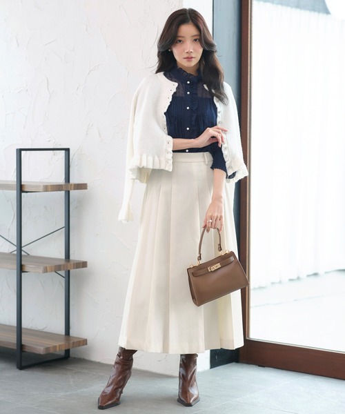 「RUIRUE BOUTIQUE」 プリーツスカート L チャコールグレー レディース_画像5