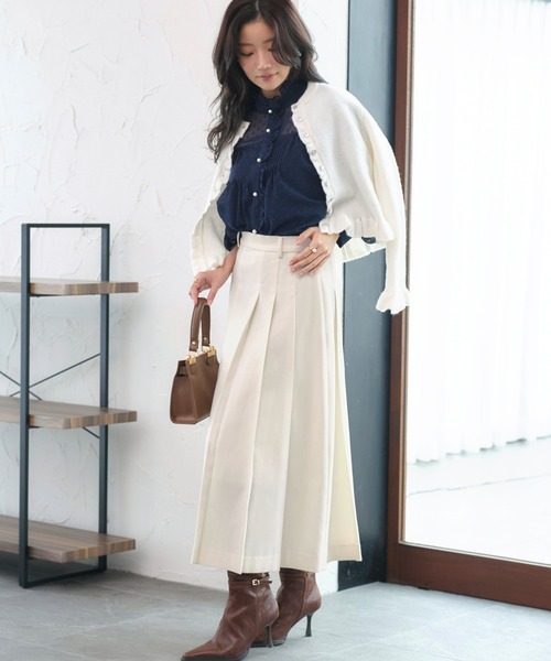 「RUIRUE BOUTIQUE」 プリーツスカート L チャコールグレー レディース_画像6
