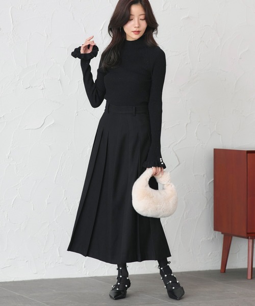 「RUIRUE BOUTIQUE」 プリーツスカート L チャコールグレー レディース_画像7