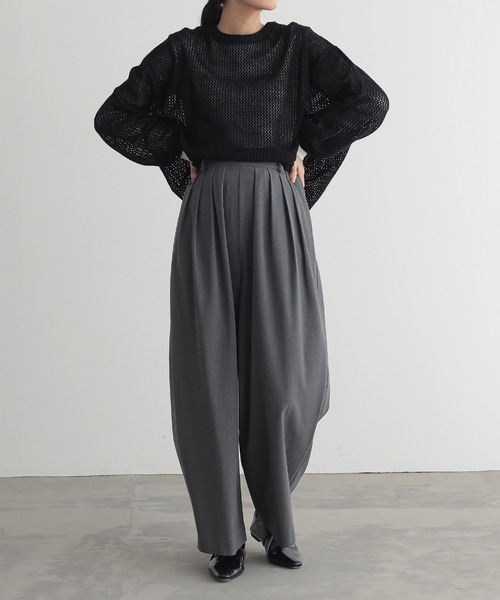 「for/c」 スラックス TM チャコールグレー レディース_画像3