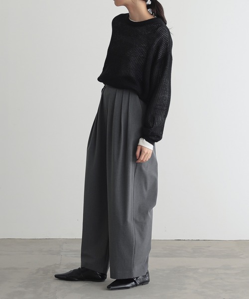 「for/c」 スラックス TM チャコールグレー レディース_画像5