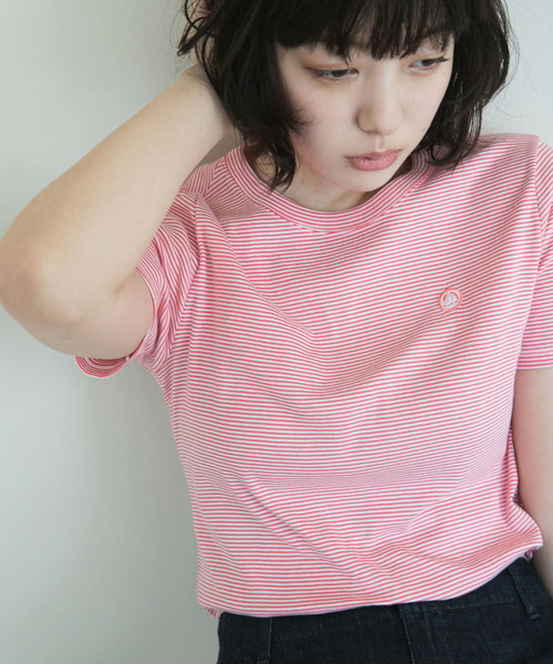 「PETIT BATEAU」 半袖Tシャツ MEDIUM ブルー系その他 レディース_画像3