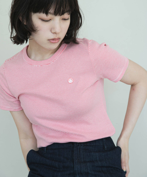 「PETIT BATEAU」 半袖Tシャツ MEDIUM ブルー系その他 レディース_画像4
