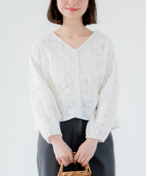 flower ブラウス シャツ ブロッサムシアートップ レディース