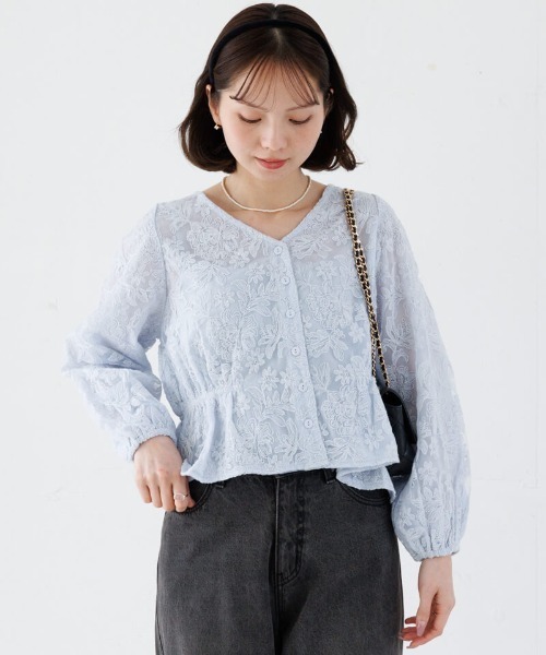 flower ブラウス シャツ ブロッサムシアートップ レディース