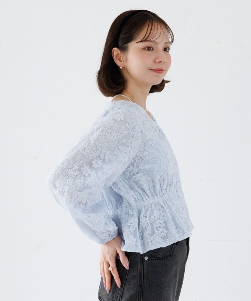 flower 今期 大人気 ブラウス flower ブラウス シャツ ブロッサムシアートップ レディース
