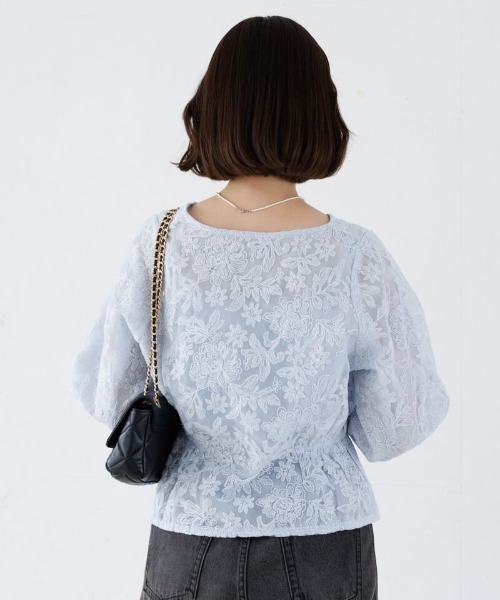 シャツ/ブラウス(半袖/袖なし) mame2019SS shower flower lace tops mame - 【mame】Shower Flower Lace Topsの通販 by it store｜マメなら