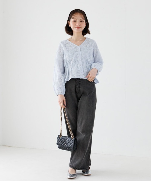 flower ブラウス シャツ ブロッサムシアートップ レディース