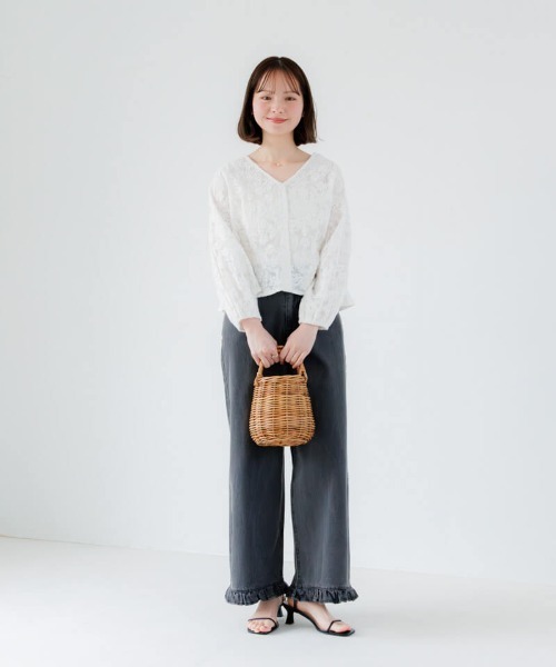 flower ブラウス シャツ ブロッサムシアートップ レディース