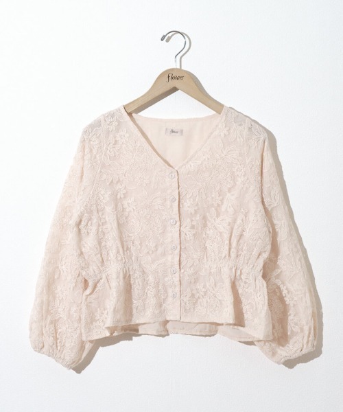 ppcloset プチブロッサムブラウス flower ブラウス シャツ ブロッサムシアートップ レディース