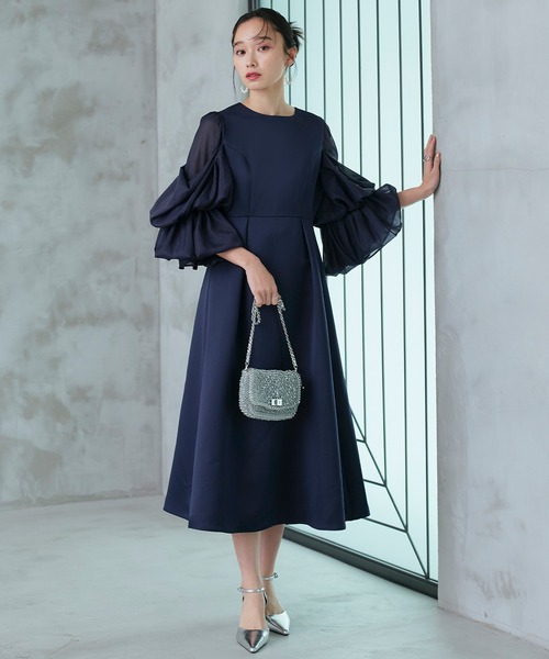 美品　ネイビー L ルイルエブティック　ワンピース RUIRUE BOUTIQUE（ルイルエブティック） 長袖ワンピース M ネイビー