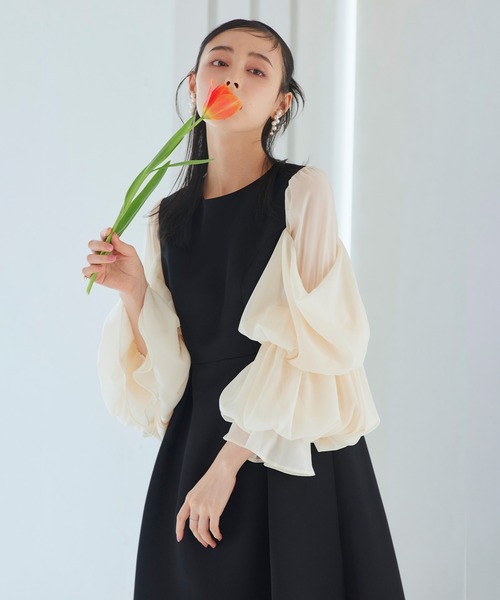 RUIRUE BOUTIQUE（ルイルエブティック） 長袖ワンピース M ネイビー
