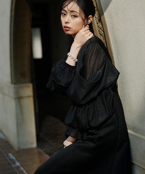 RUIRUE BOUTIQUE（ルイルエブティック） 長袖ワンピース M ネイビー
