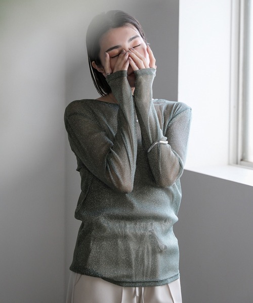 「select MOCA」 長袖カットソー FREE グレー レディース_画像3