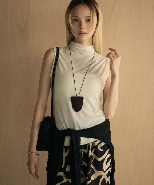 tシャツ high neck sleeveless tops /ハイネックノースリーブ