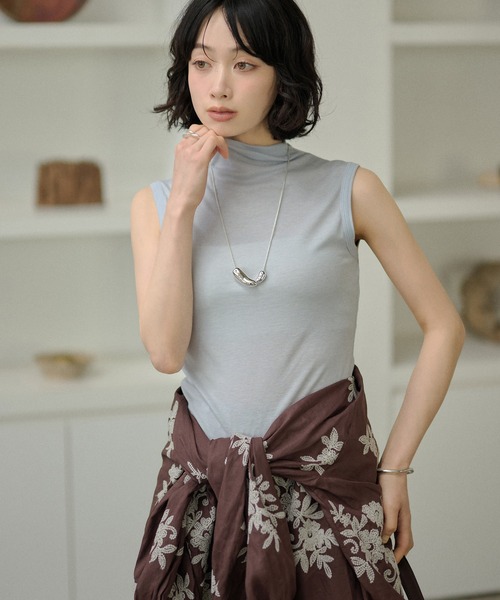 rakutao　アーツアンドサイエンス ノースリーブ　カットソー　トップス tシャツ high neck sleeveless tops /ハイネックノースリーブ
