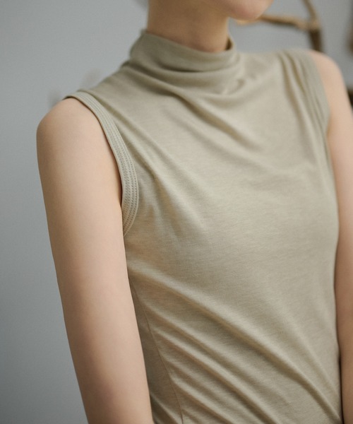 tシャツ high neck sleeveless tops /ハイネックノースリーブ