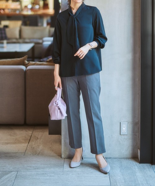 「7days Life Styling」 長袖ブラウス M ネイビー レディース_画像3