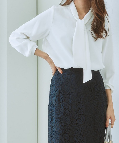 「7days Life Styling」 長袖ブラウス M ネイビー レディース_画像8