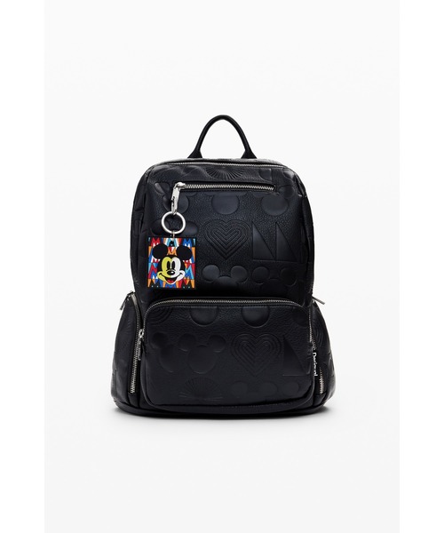 レディース 美品 Desigual デジアグル リュック スタッズ ナイロン黒 