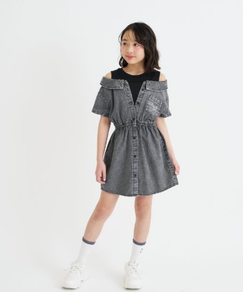 ピンクラテ　PINK-latte M黒 リボンワンピース 他　3点　計4点 PINK-latte（ピンクラテ） ワンピース 肩あきドッキングシャツ