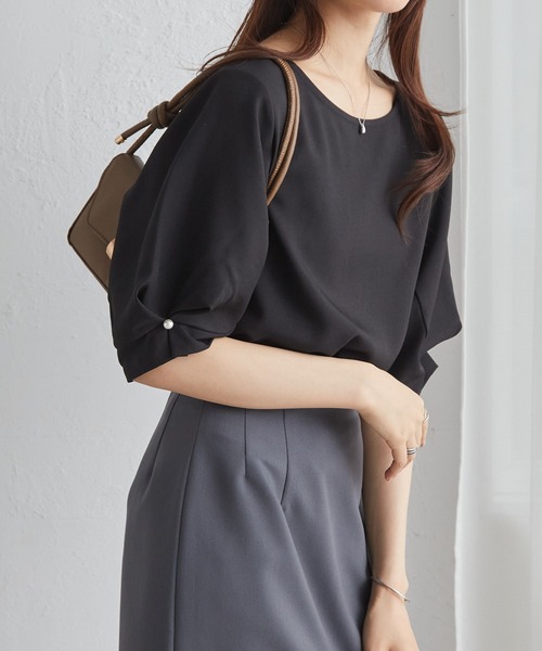 「RANAN」 半袖ブラウス LL ブラック レディース_画像8