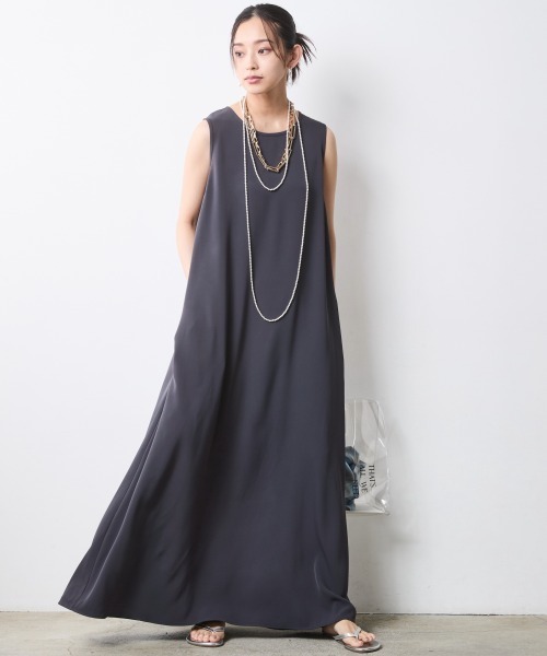 「CHIC STYLE」 ノースリーブワンピース 5L ターコイズブルー レディース_画像5
