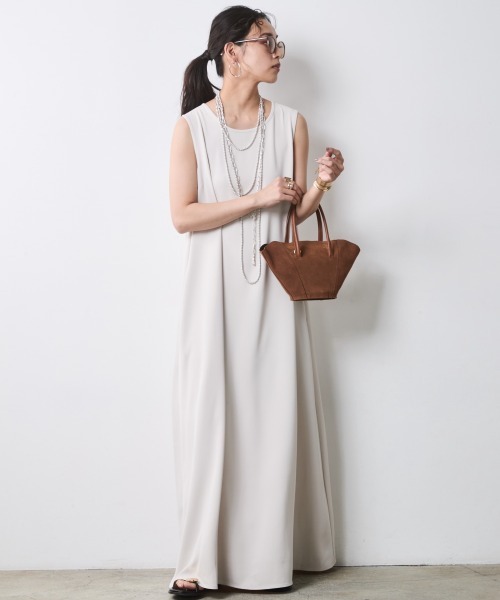 「CHIC STYLE」 ノースリーブワンピース 5L ターコイズブルー レディース_画像7