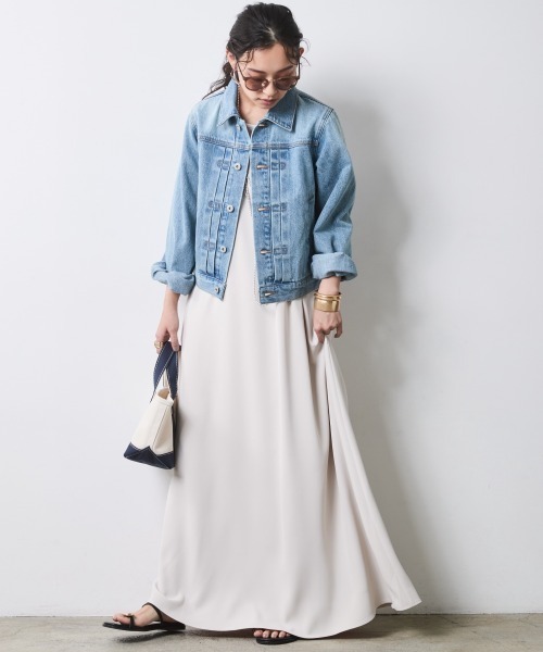 「CHIC STYLE」 ノースリーブワンピース 5L ターコイズブルー レディース_画像8