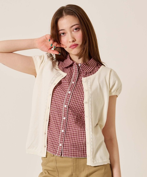 「TINA:JOJUN」 ニットカーディガン M ベビーピンク レディース_画像5