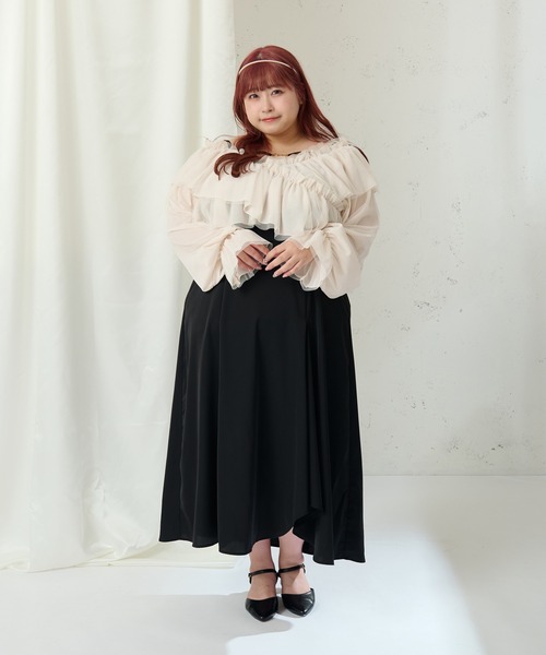 「Louiosy」 長袖ブラウス 3L チャコールグレー レディース_画像6