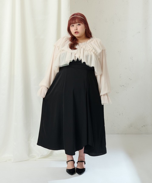 「Louiosy」 長袖ブラウス 3L チャコールグレー レディース_画像7