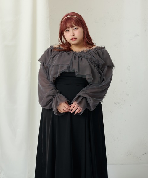 「Louiosy」 長袖ブラウス 3L チャコールグレー レディース_画像9