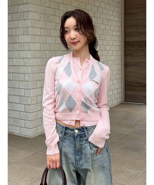 り*様 MAGLIANO 19AW ニットベスト アーガイル LILY BROWN（リリーブラウン） ニット セーター アーガイルホルター