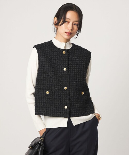 グリーンレーベルリラクシング ツイード ジレ 金ボタン ベスト green label relaxing（グリーンレーベルリラクシング） ベスト ジレ