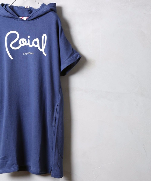 ワンピース Griff Roial ロイアル フロントブランドロゴプリント ミドル丈 フード付き ルームウェア 半袖tシャツ ワンピース Zozotown 通販 Paypayモール