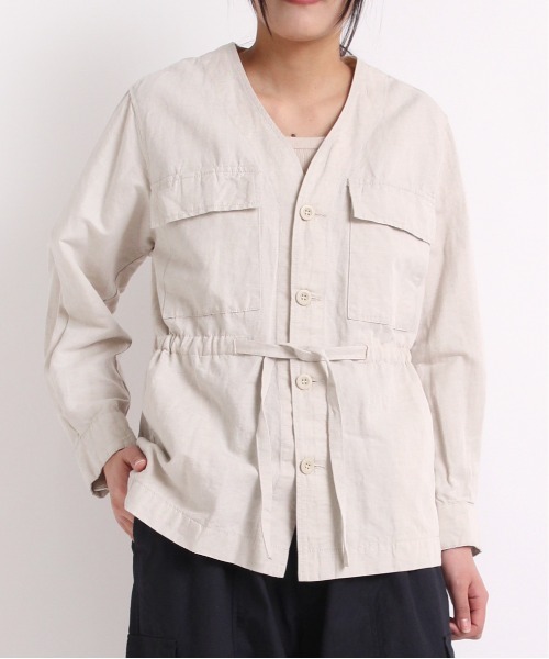 sold リネンミリタリージャケット　完売品 RNA-N（アールエヌエーエヌ） ミリタリージャケット モッズコート