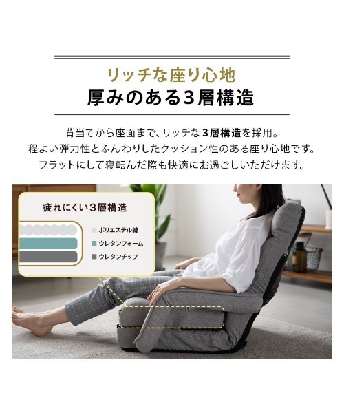 東京家具 家具 オットマン座椅子 肘掛け付き Mollet(モレット