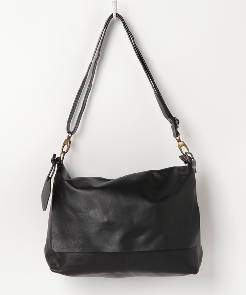 BICASH メンズ ショルダーバッグ シボ革 レザー メッセンジャーバッグ BICASH ショルダーバッグ ビカーシ / 2WAY牛革レザーショルダー