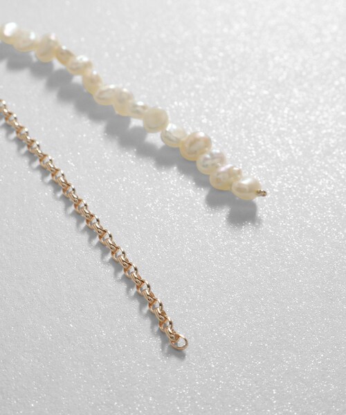COCOSHNIK（ココシュニック） ピアス K10バロックパールMVチェーン