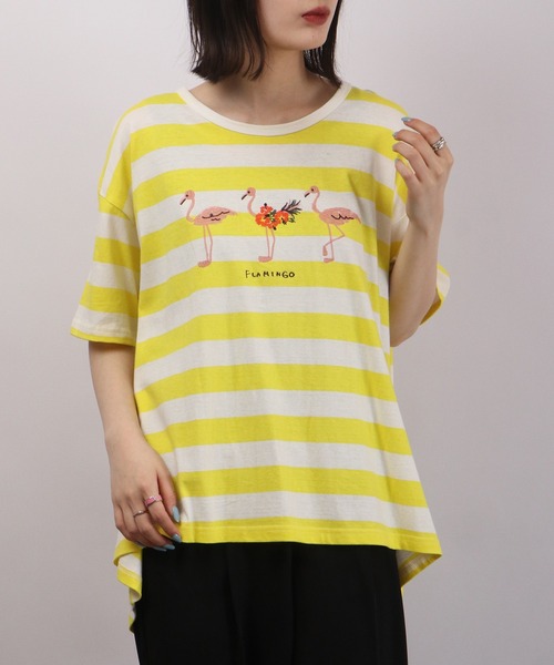 フレア刺繍Ｔシャツ レディース トップス 半袖 大人の ナチュラル カジュアル イマゴ ゆったり 裾広 楽天市場】四角とトリの北欧刺繍Tシャツ レディース トップス