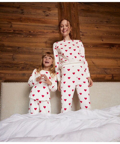 PETIT BATEAU プリント長袖パジャマ PETIT BATEAU パジャマ ルームウェア プリント長袖パジャマ
