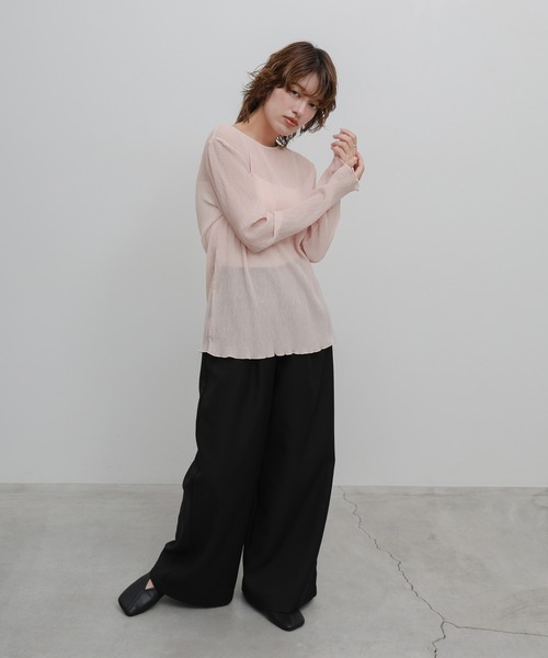 select MOCA（セレクトモカ） tシャツ 「定番」ランダムプリーツシアー