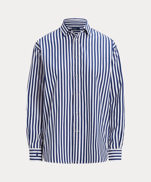 極美品❣️ポロラルフローレン コットンストライプシャツ 現行　QR POLO RALPH LAUREN（ポロ・ラルフローレン） ラルフローレン ブラウス