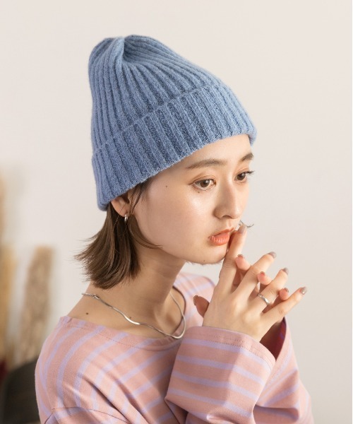 ad thie（アドティエ） ニット帽 ニットキャップ リブ編みニット帽