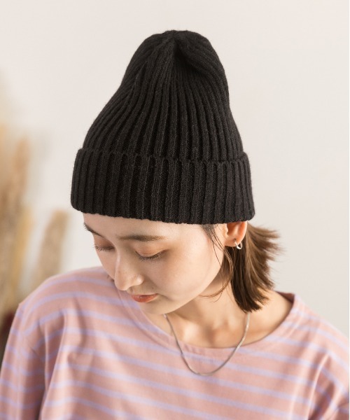 THE EDOONI ベージュ ニット帽 les Tendre cotton beanie（ニットキャップ・ビーニー）｜Plage