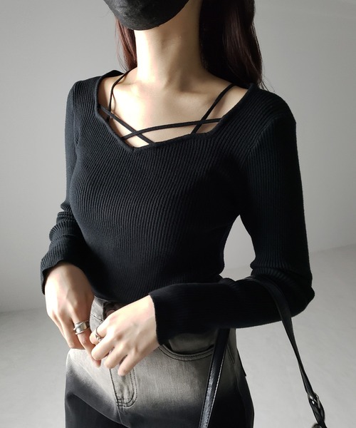 me+em select（ミームセレクト） ニット セーター 「 3color 」クロス