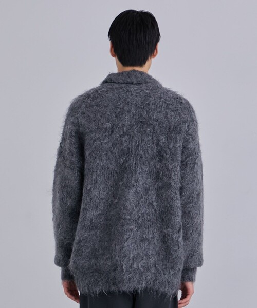 セーター ニット ウェーブニットタートルネックニット メンズの画像