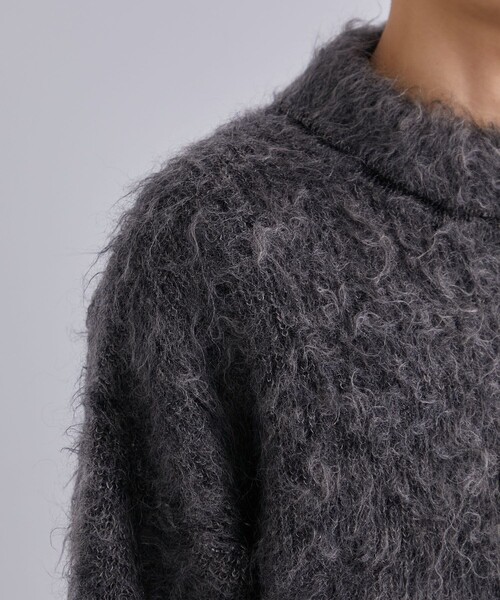 セーター ニット ウェーブニットタートルネックニット メンズの画像