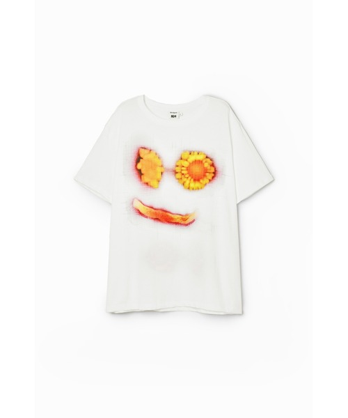 tシャツ 「Desigual×Collina Strada」スプレーアート フェイスTシャツ レディース
